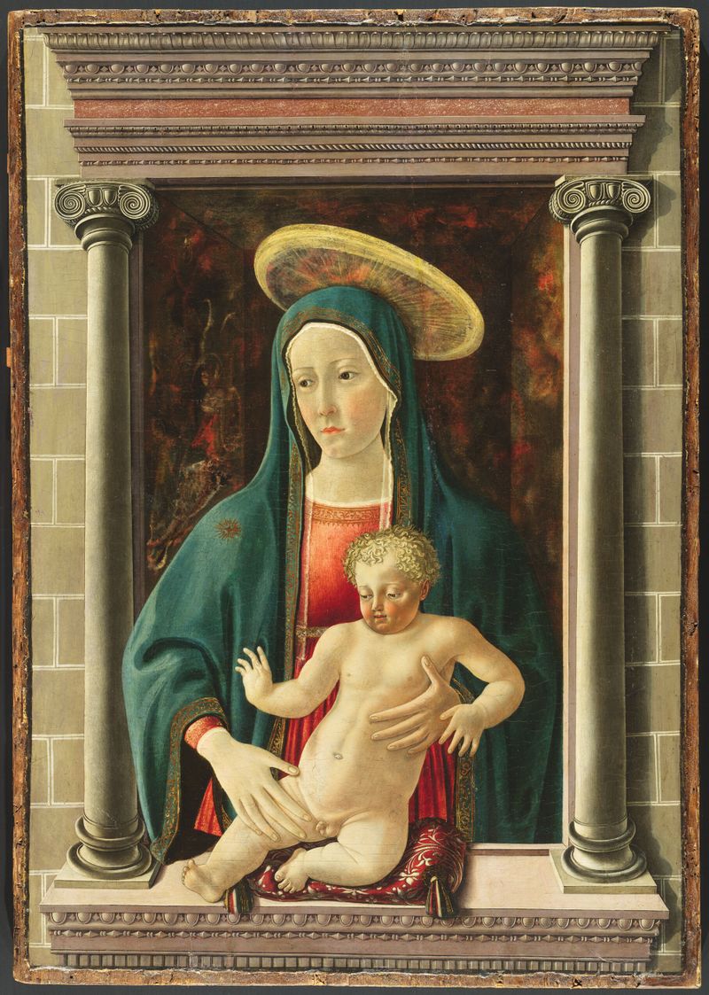 A Virgem e o Menino, têmpera sobre painel de Master of Pratovecchio