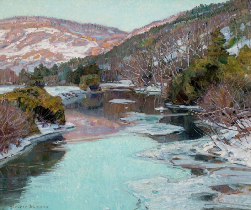 Evening light on the hill in oil on canvas by George Gardner Symons