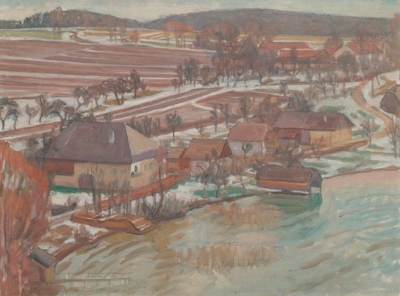 Landscape in early spring by Walther Gamerith, Impressionism