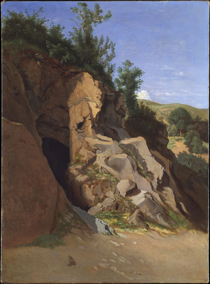 Landscape with a cave, oil painting by Théodore Caruelle d'Aligny