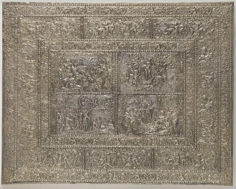 Mesa de madeira com acentos de ébano de Unknown Artist