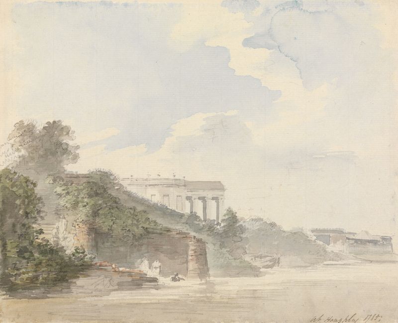 Landscape with golden light, oil painting by Samuel Davis