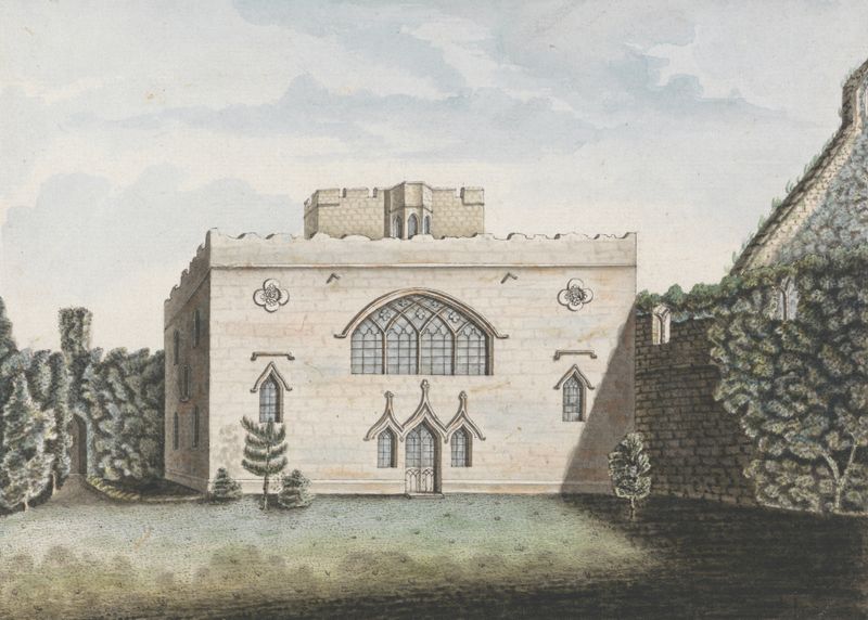 Watercolour by William Beilby depicting Syon House chapel with intricate architectural details.