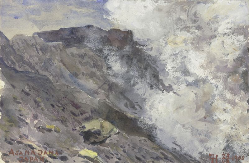 Obra figurativa que muestra patrones intrincados en oro y azul de Fritz Hauck, 1900