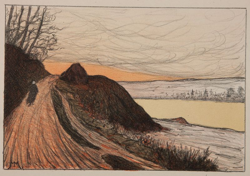 La Route de Gaud, óleo sobre tela de Maxime Maufra, representando uma estrada sinuosa através de vegetação exuberante.