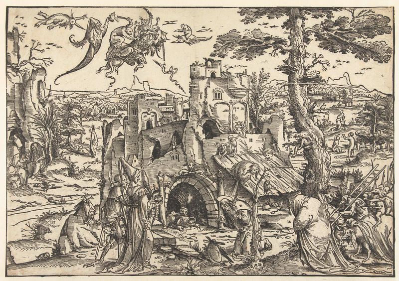 Religious scene featuring Saint Anthony, paper work by Jan Wellens de Cock