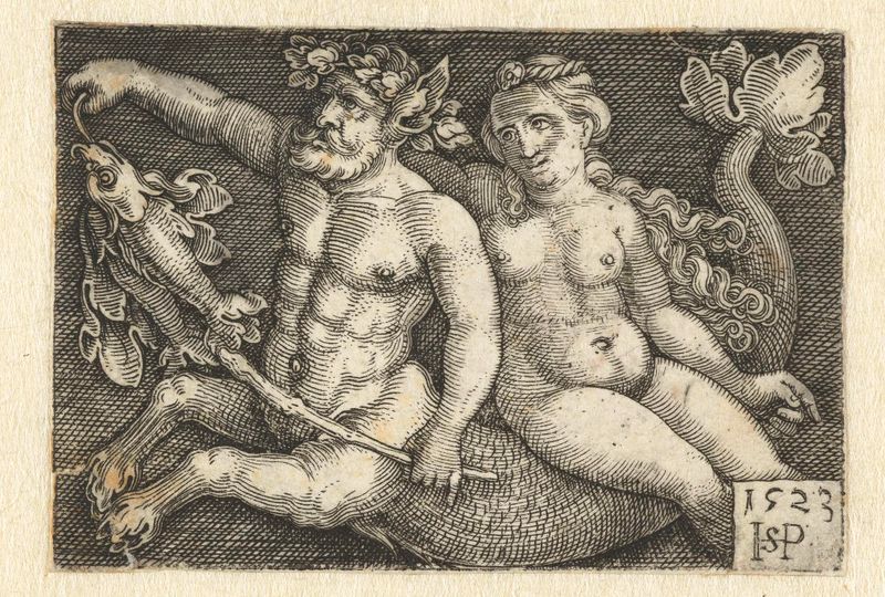 Gravura de Hans Sebald Beham representando Tritão e Nereide.
