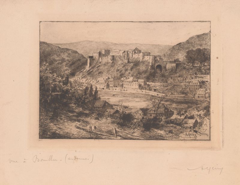 Landscape with a castle and sky, oil painting by Armand Heins