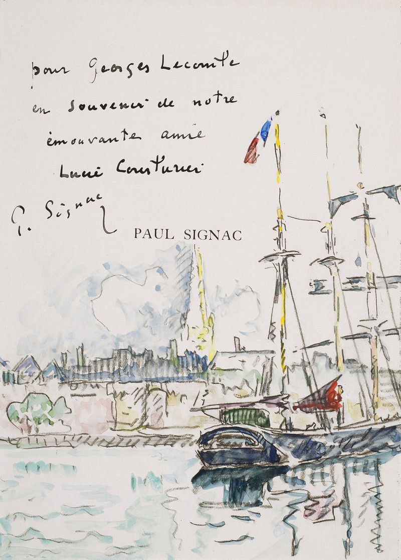 Pintura de Post-Impressionismo de Paul Signac retratando um veleiro em um mar vibrante