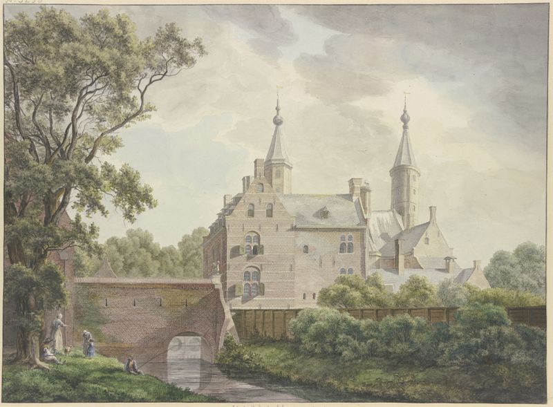 Het Slot te Heemstede by Franciscus Andreas Milatz, oil on canvas, depicting a castle landscape.
