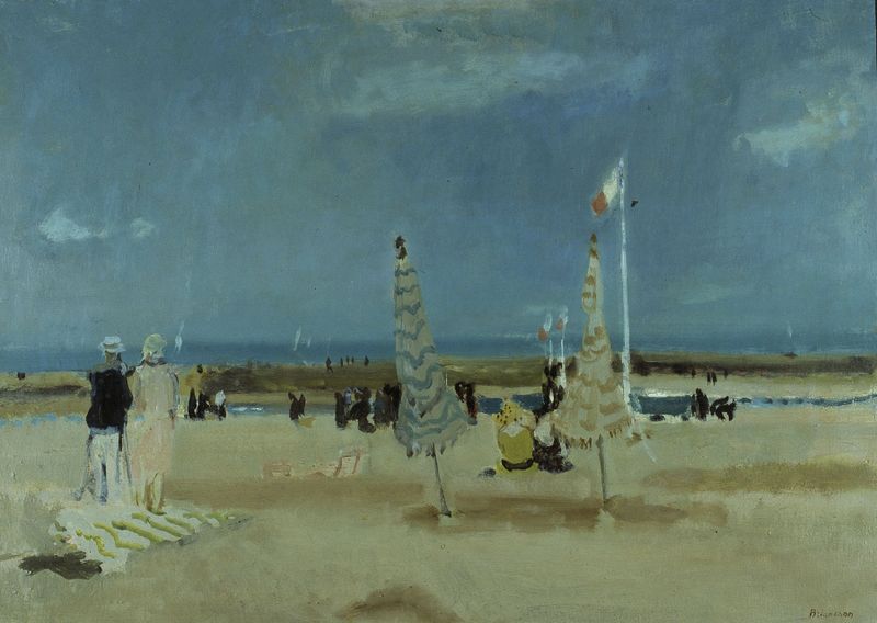Escena marina que representa una costa con luz solar, de Maurice Brianchon, pintura al óleo