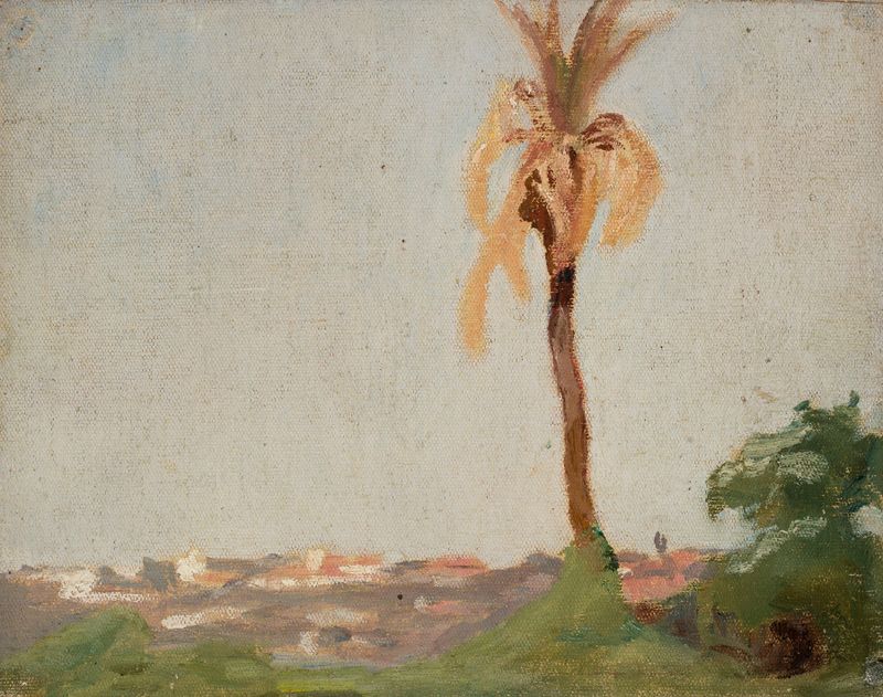 Paisaje con una palmera de Jan Ciągliński, 1907, Simbolismo