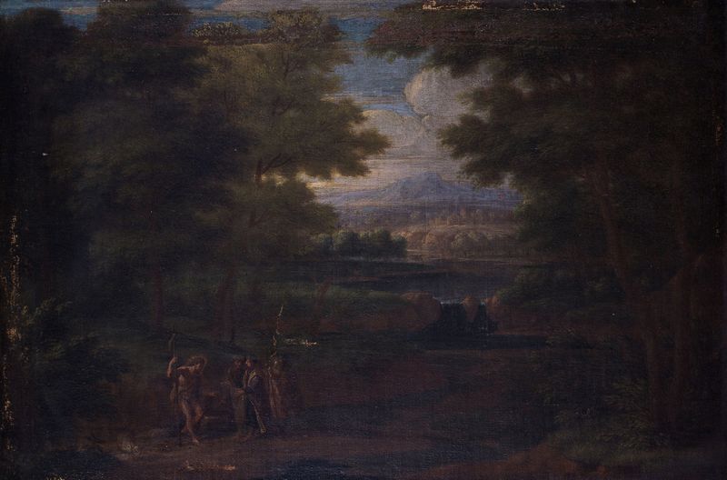 Landscape with Christ and the Men of Emmaus, oil painting by Ignatius de Beckers