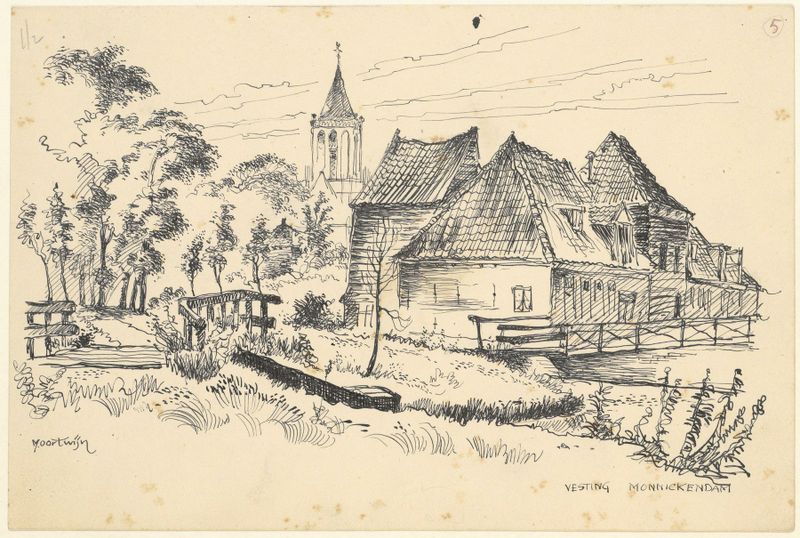 Vesting te Monnickendam de Maarten Oortwijn, modernismo, paisagem com formas onduladas e cores vibrantes