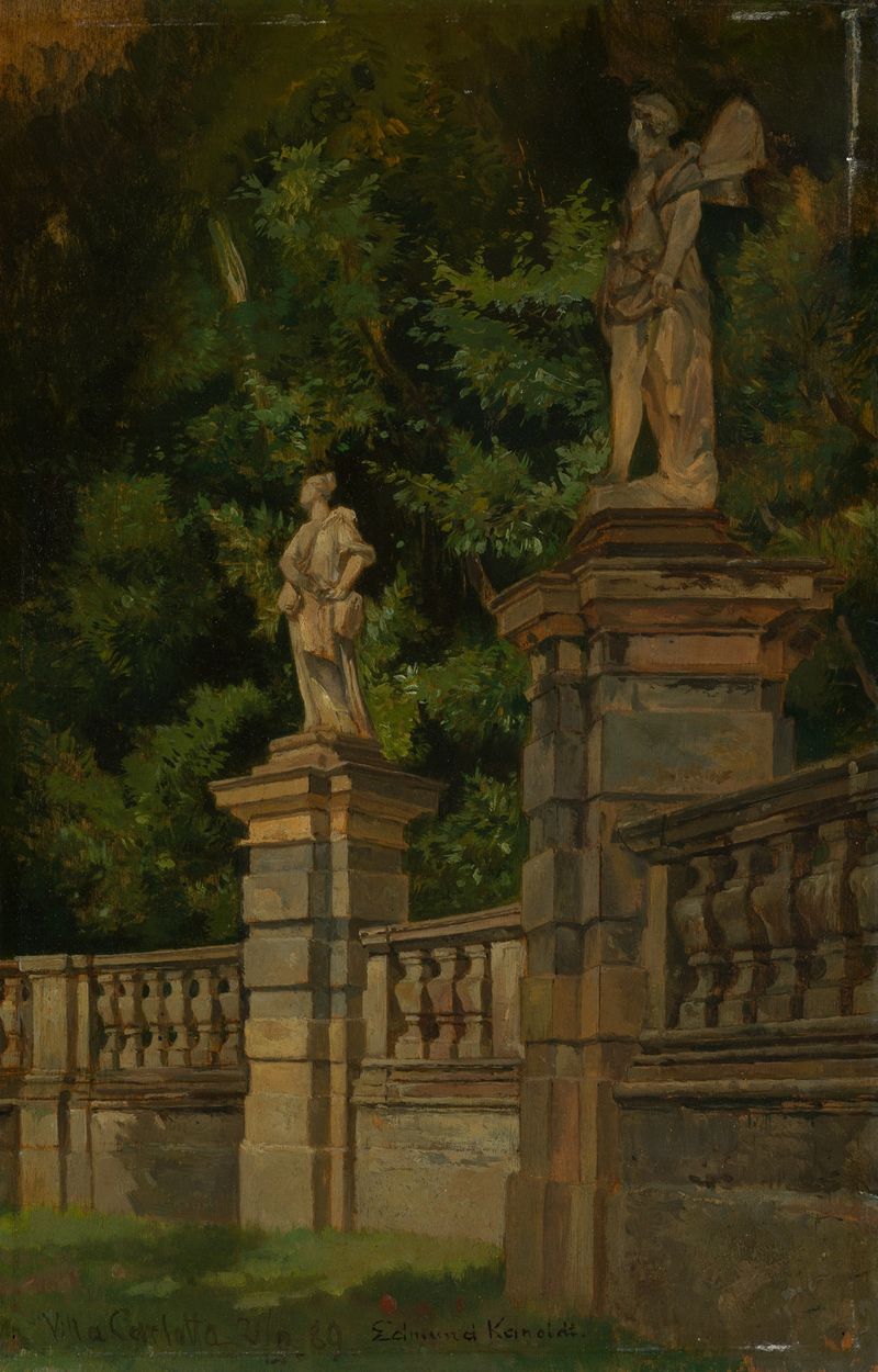 Landscape of a park with dappled sunlight by Edmund Kanoldt, oil painting