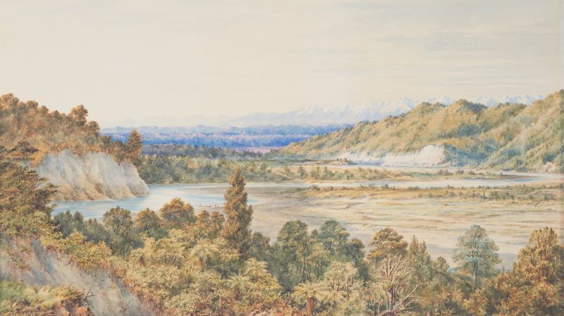 Landscape of The Manawatu, oil painting by Charles Decimus Barraud