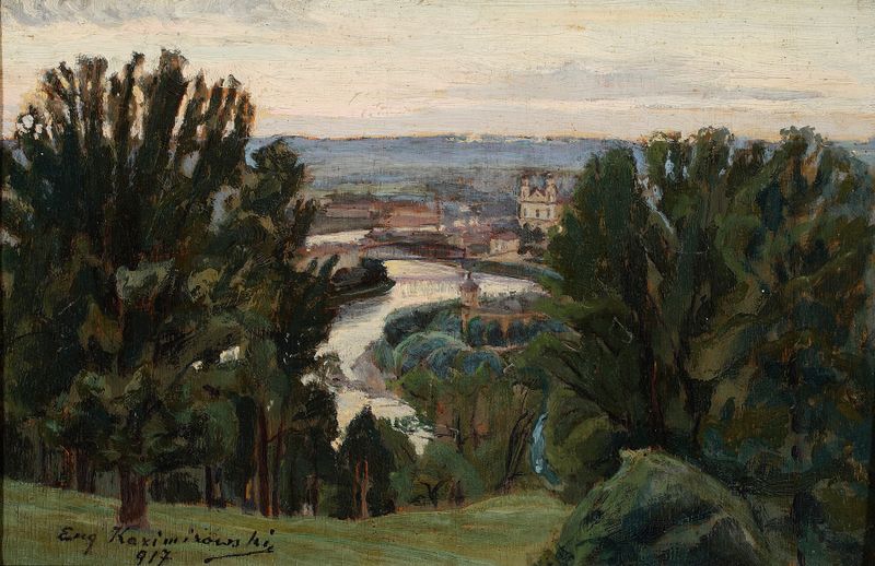 View of Vilnius with Church of St. Raphael, oil on canvas by Marcin Eugeniusz Kazimirowski