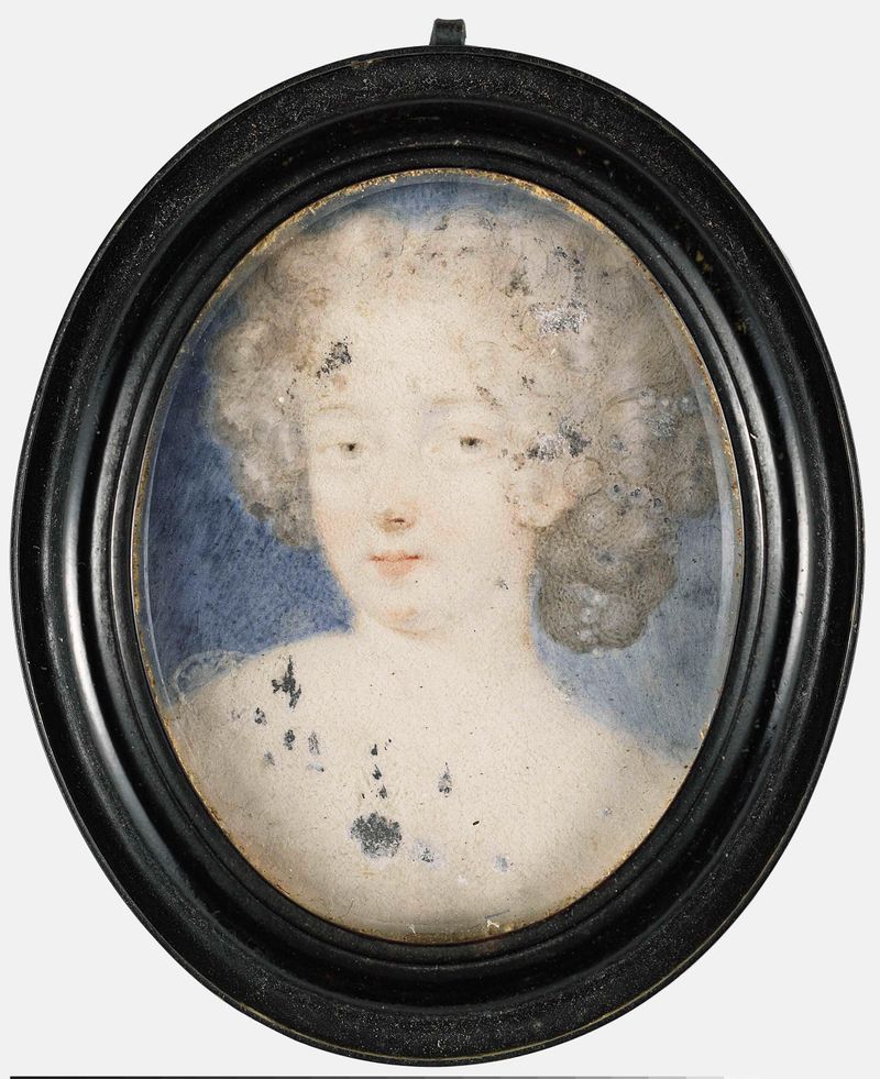 Retrato de Hortense Mancini, hertogin van Mazarin, pergaminho de artista desconhecido
