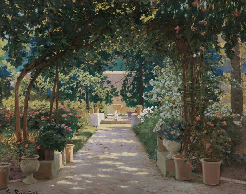 Terraço em Játiva, Valência de Santiago Rusiñol, Impressionismo