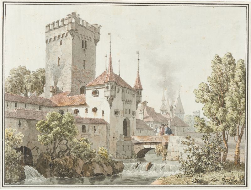 Arquitectura de Golatenmattgasstor de Johann Jakob Biedermann, pintura al óleo