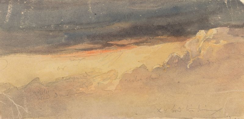 Clouds at Dawn by James Hamilton Shegogue, oil painting depicting a vibrant sunrise with soft clouds.