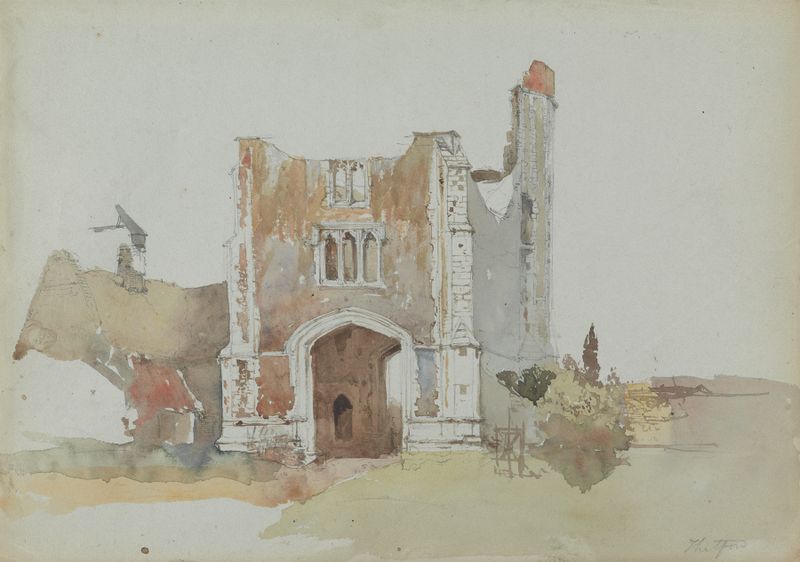 Landscape of Thetford Priory by James Stark, oil painting