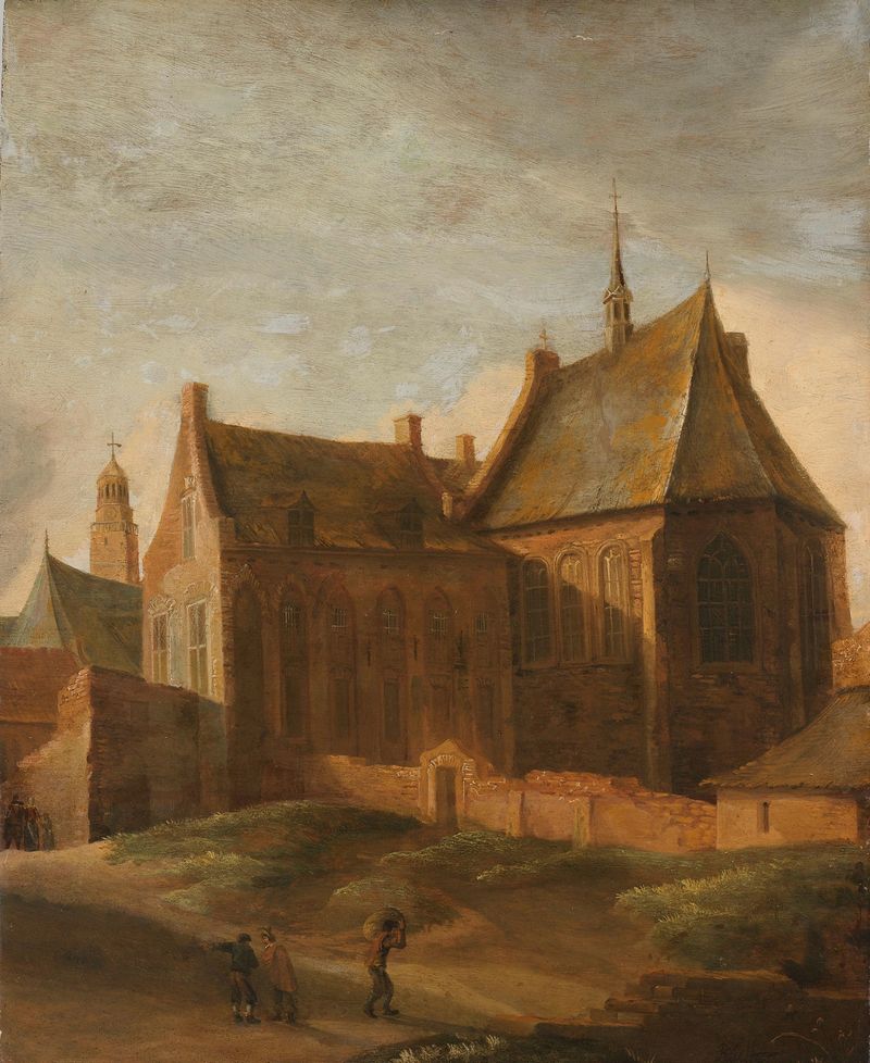 Escena interior del Convent of Saint Agnes in Utrecht de Pieter des Ruelles, pintura al óleo