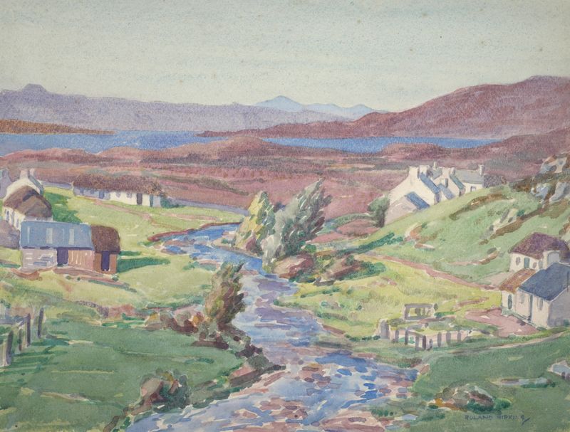 Landscape in Scotland by Roland Hipkins, oil on canvas