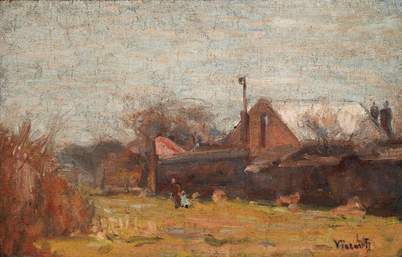Paisaje sereno en óleo sobre lienzo de Eliseu Visconti