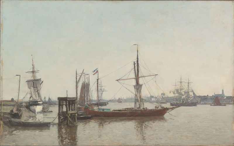 Antwerp: View of the Port from the Tête de Flandres, oil painting by Louis-Eugène Boudin
