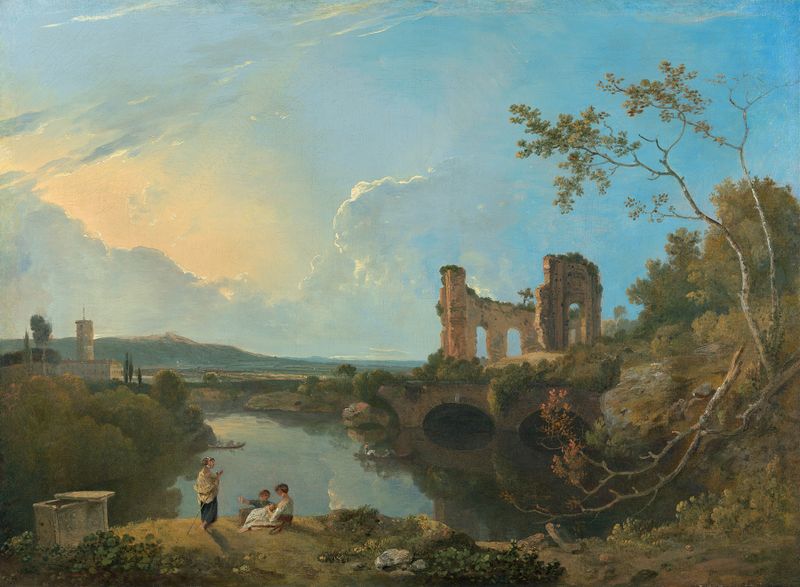 Temple of Venus, Baiae by Richard Wilson, oil painting depicting ancient ruins and landscape.