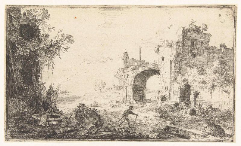 Ruïnes van de thermen van Caracalla etching by Bartholomeus Breenbergh