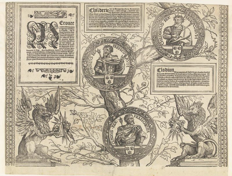Árbol genealógico histórico en papel de Robert Péril