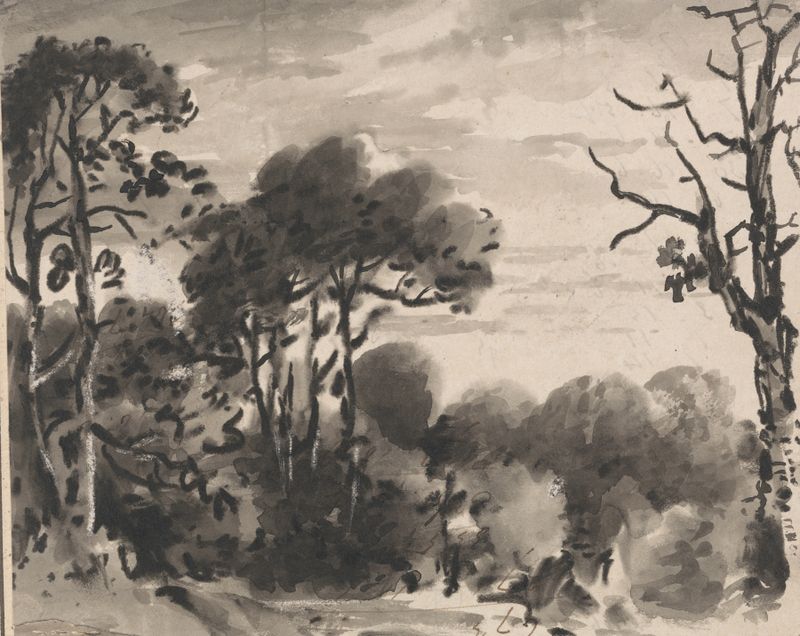 Abstract landscape with trees in a dense forest by Dr. Thomas Monro