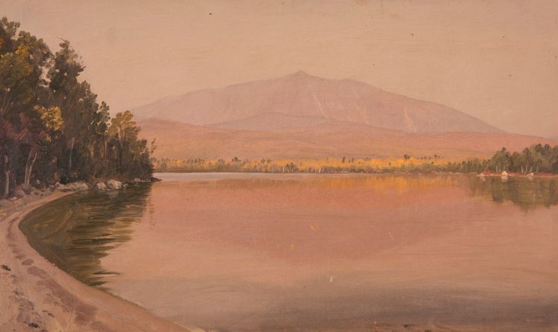 Mt. Katahdin desde Togue Pond, pintura al óleo de Frederic Edwin Church