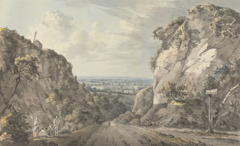 The Road to East Grinstead de John James Barralet, acuarela sobre papel