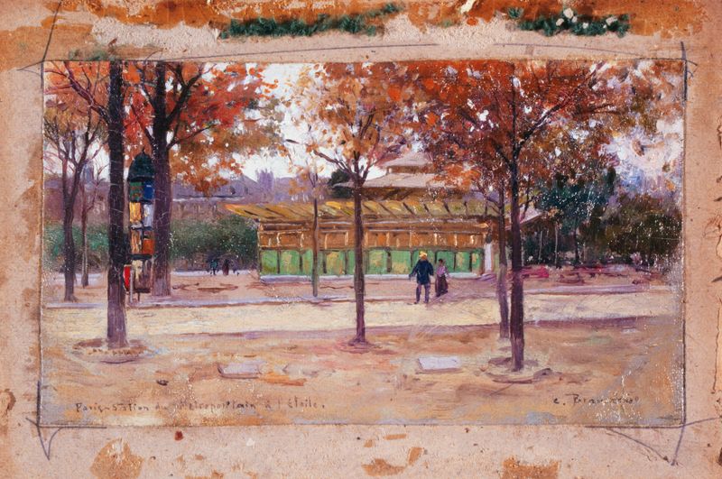 Entrée du métropolitain, place de l’Étoile by Carlo Brancaccio, oil on canvas