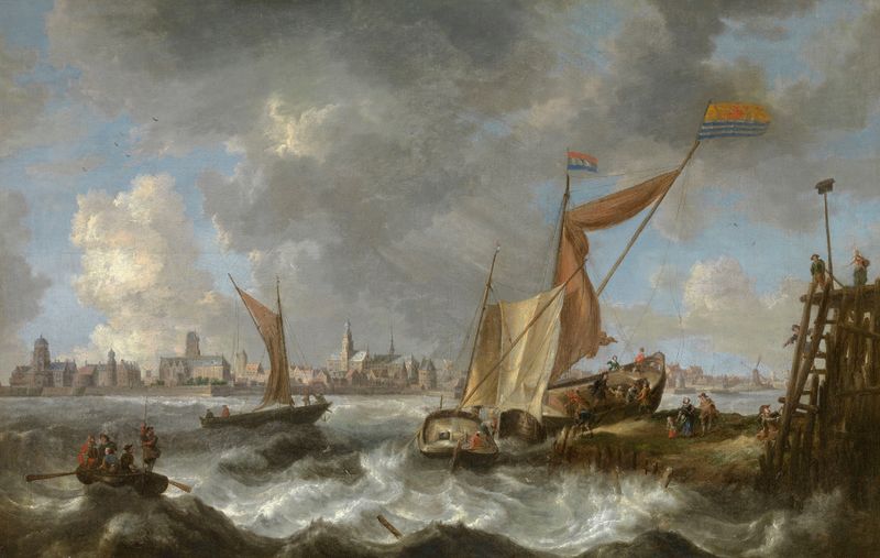 A View of Vlissingen, oil on canvas by Bonaventura Peeters the Elder, depicting a marine landscape.