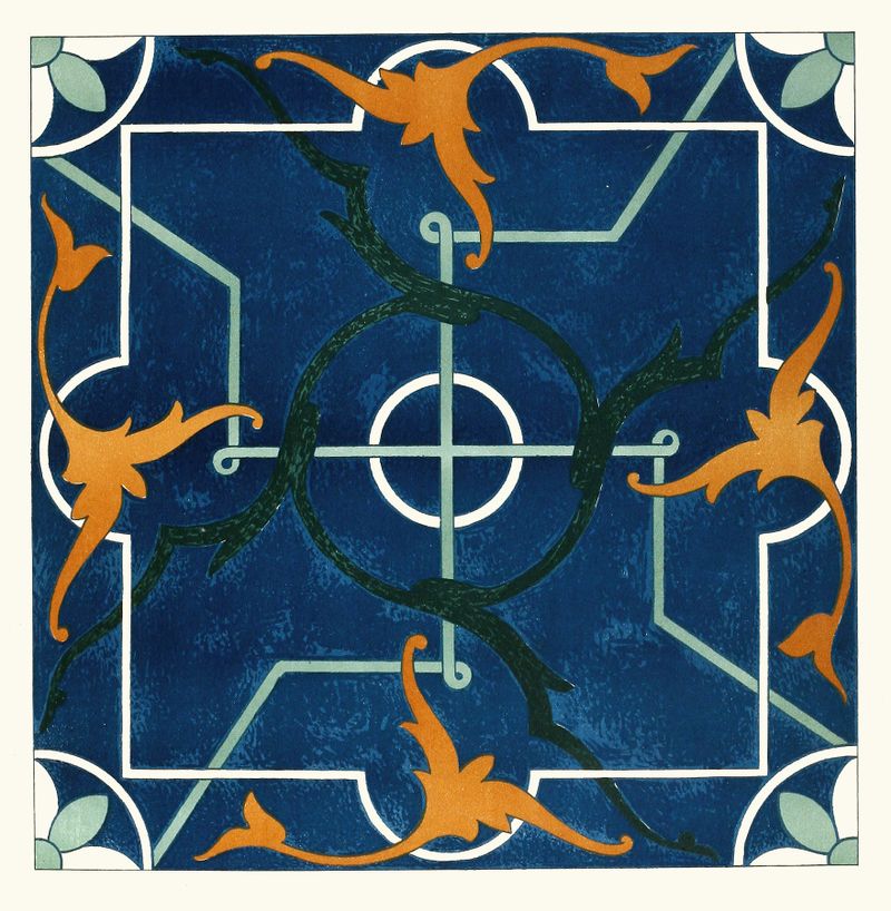 Azulejos ornamentais de cerâmica da Comissão de Limites do Afeganistão de 1884