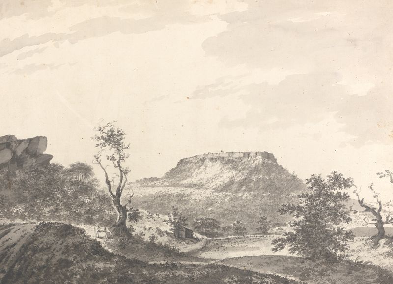 Landscape in ink on paper by William Hodges