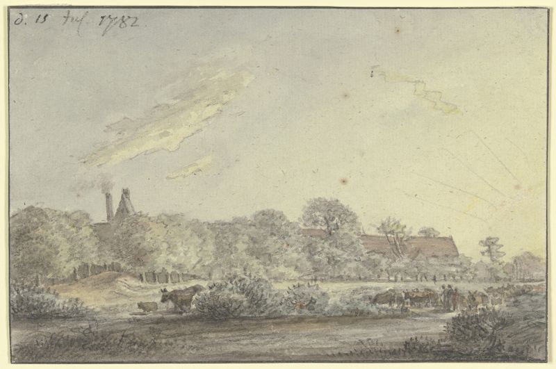 Village between trees, oil painting by Johann Christian Reinhart