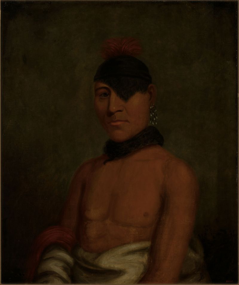Retrato de un hombre ojibwa, óleo sobre lienzo de Henry Inman