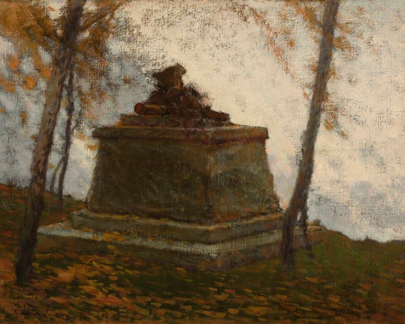 Monument - design for legionaries monument by Władysław Wankie, depicting a serene figure in a historical context.
