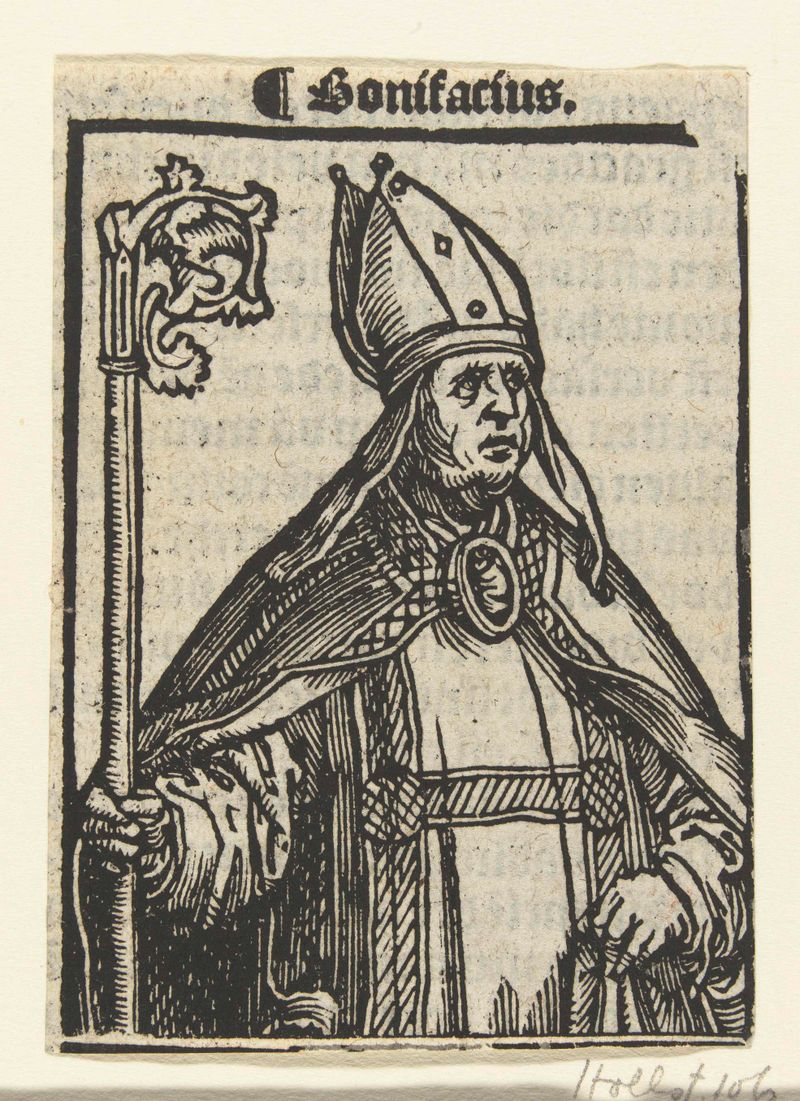 Retrato del obispo Bonifatius de Lucas van Leyden, medio papel