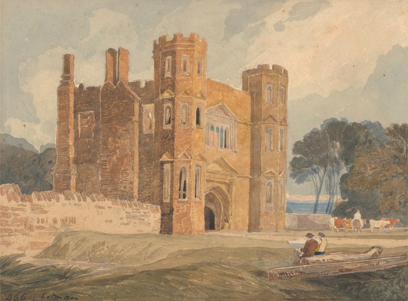 Acuarela de John Sell Cotman que representa una puerta envejecida en Norfolk