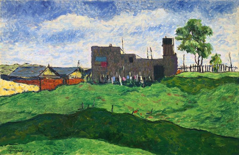 Paisagem impressionista de Otto Geigenberger, apresentando cores suaves e um cenário sereno