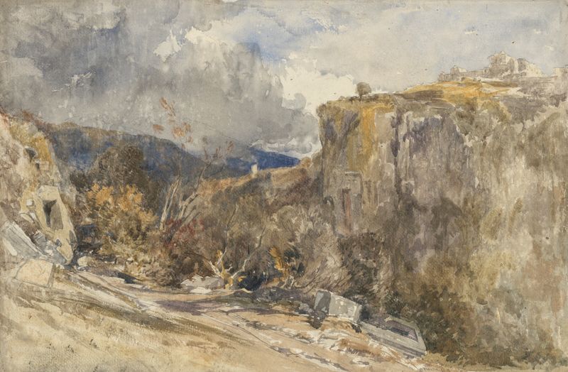 Storm, Anatolia by William James Müller, oil painting depicting dark clouds and light in a landscape