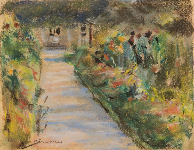 Cena de jardim vegetal em óleo sobre tela de Max Liebermann