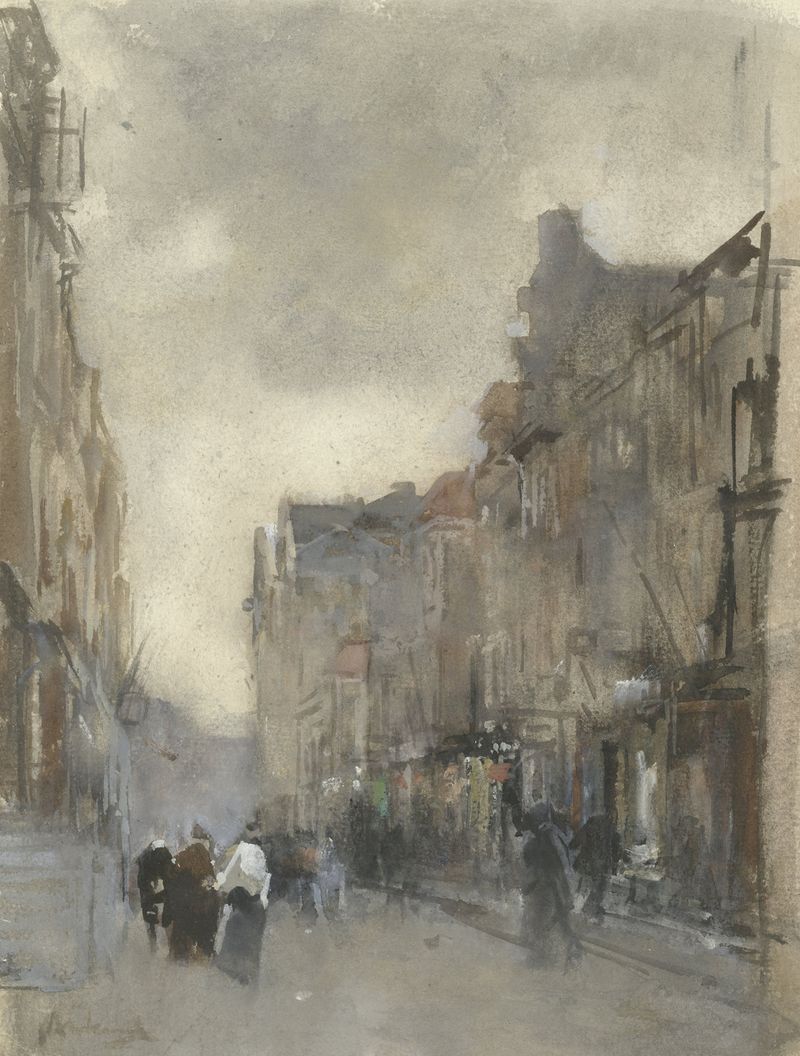 Street scene in Den Haag, oil on canvas by Floris Arntzenius