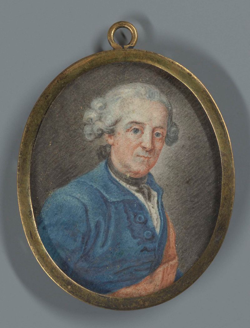 Retrato de um homem, possivelmente Frederico II, pintura a óleo rococó de artista desconhecido